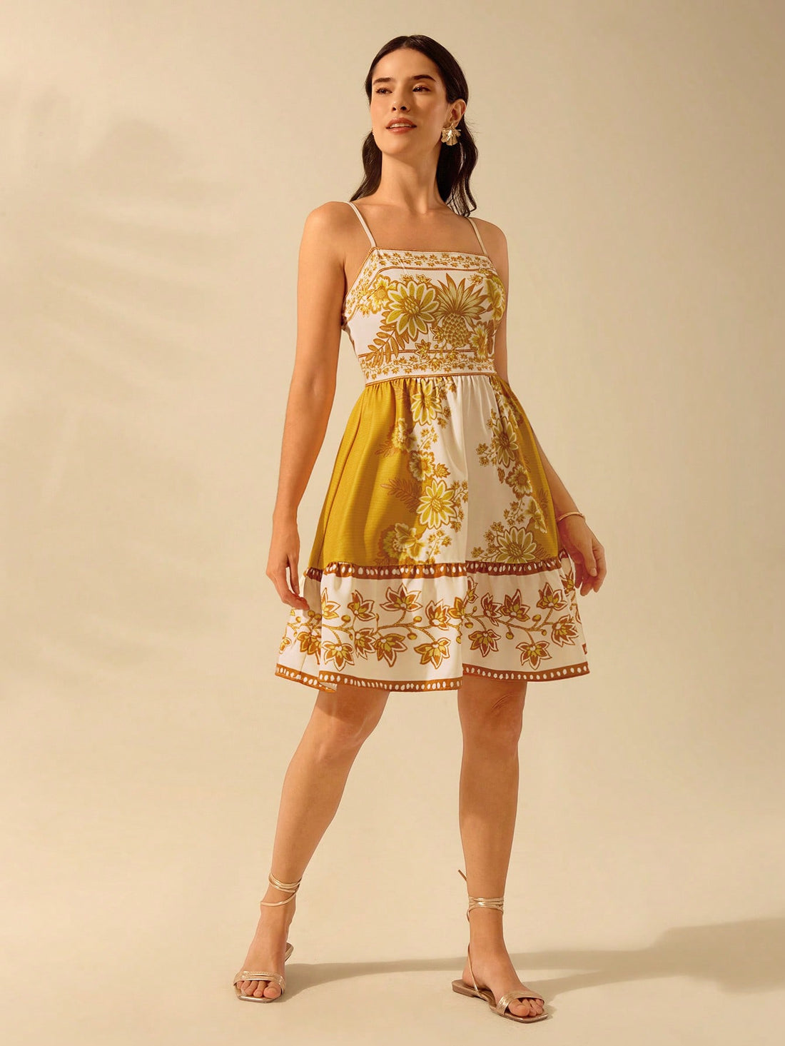 Add some sunshine to your summer adventures with our Sun-Kissed Vibes: Boho Yellow Tropical Floral Mini Dress. Embrace the playful vibes of the beach with this cute and comfortable dress. Perfect for tropical getaways or a day in the sun. Bring on the good times!