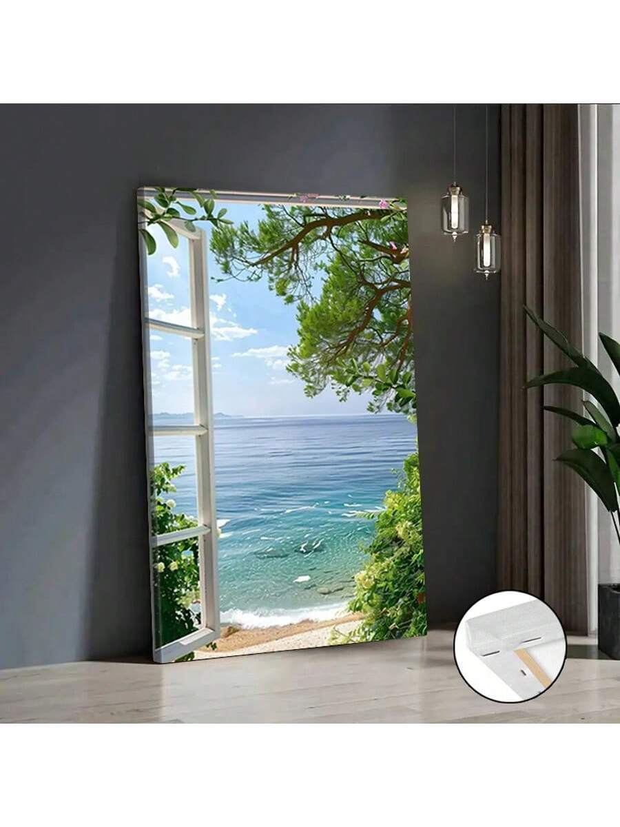 Transform your space with this serene beach and ocean canvas print, featuring a sun-drenched coastal landscape that brings tranquility to any room. The calming seascape captures golden sunlight dancing across gentle waves, evoking the peaceful essence of a perfect day by the shore. Framed in solid wood with a natural finish, this wall art combines artistic beauty with durability. The quality canvas ensures vibrant, fade-resistant colors that maintain their warmth and depth for years. 