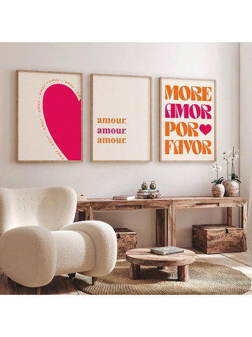 Add a touch of maximalist joy to your space with our Sunshine Love Quote Wall Art Set! These 3 vibrant pieces in pink and orange will brighten up any room. Spread love and sunshine with every glance. (Sunscreen not included.)