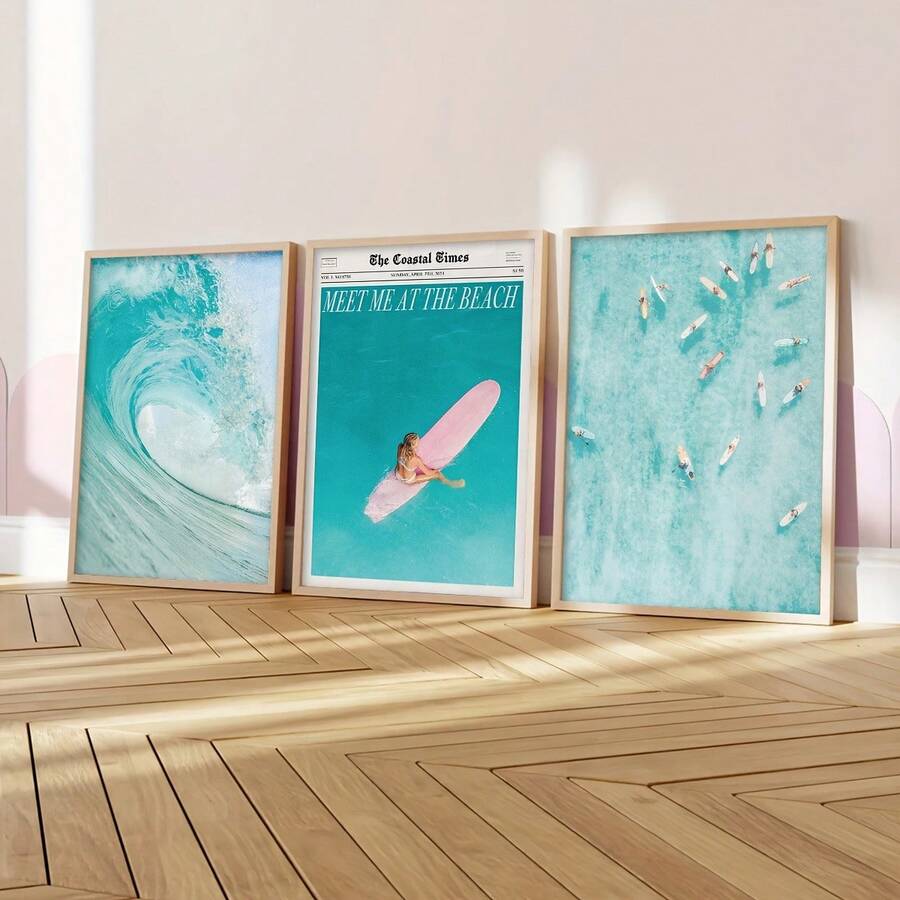 Bring the energy of the ocean into your home with this stunning 3-piece triptych wall art. Each canvas captures the dynamic beauty of rolling waves, perfect for creating a coastal focal point in any room. The coordinated design flows seamlessly across the three panels, adding depth and movement to your walls. Ideal for living rooms, bedrooms, or beach-inspired spaces, this set transforms your decor with vibrant ocean vibes and modern style.

