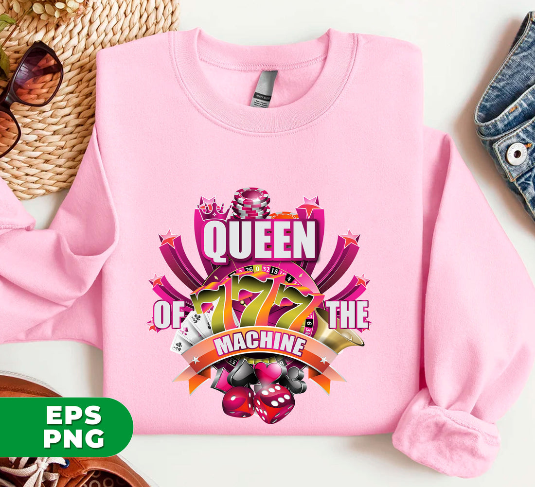 Unleash the queen within and risk it all with Love Gamble. This exciting casino game, featuring Las Vegas graphics and digital PNG files for sublimation, will keep you on the edge of your seat. With Queen of the Machine, every bet is a chance for victory.