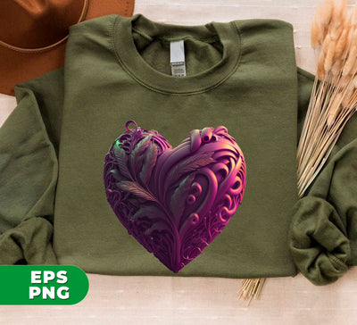 Pink Heart, 3D Heart, Floral Heart, Real Heart, Heart Shirt, Digital Files, Png Sublimation