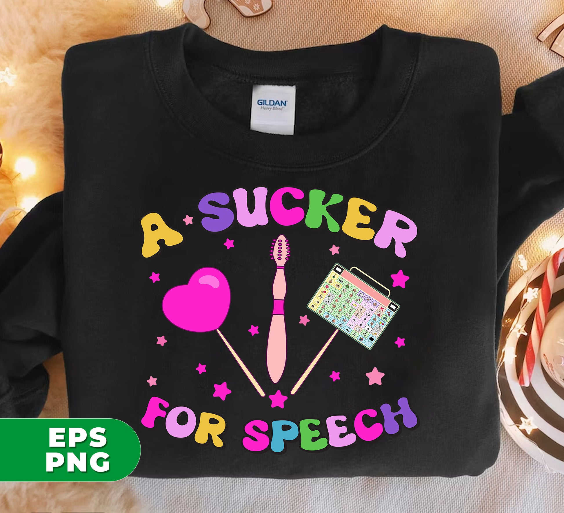 A Sucker For Speech offers a happy and effective speech therapy program through digital files in png sublimation. Improve your communication skills with expert guidance in a professional and objective tone. Perfect for all ages.