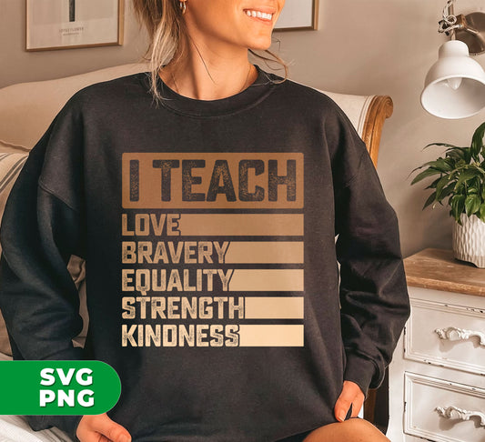 This digital product features high-quality Png sublimation files that promote love, bravery, equality, strength, kindness, and black education. Perfect for educators, these files provide a powerful tool for teaching important values to students. Inspire and educate with confidence using these expertly designed resources.