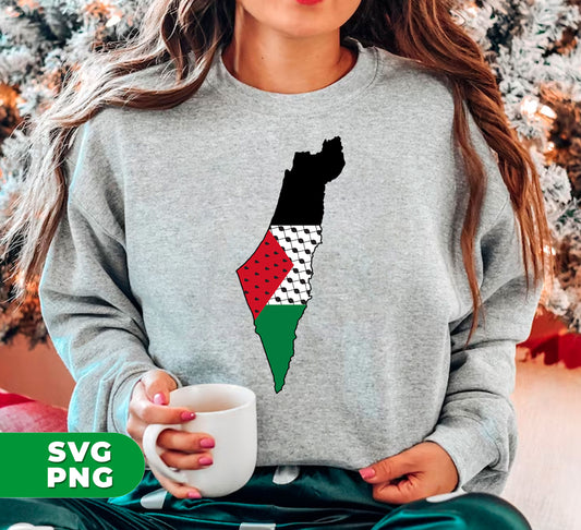 Genuine Palestine pride with these high-quality digital files! Show your support with a Free Palestine flag and watermelon design, featuring a detailed map line. Perfect for sublimation printing, these PNG files offer endless possibilities. Advocate for Palestine with style and expertise.