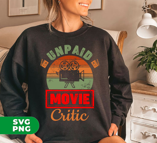 Get a retro movie vibe with our Unpaid Movie Critic Digital Files! This camera silhouette design is perfect for any film lover, making it a unique addition to any collection. Use it for sublimation projects and add some vintage charm to your creations.
