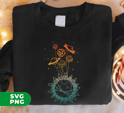 Universe, Funny Sunflower, Solar System, Science Lover, Astronaut, Science Space, Digital Files, Png Sublimation