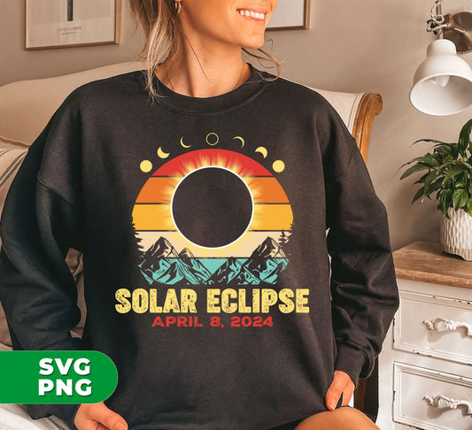Celebrate your love for science with our Solar Eclipse digital files. Perfect for the upcoming Eclipse April 8, this retro design is a must-have for any science lover. With high-quality Png Sublimation, you'll have a unique and stylish addition to your collection. Don't miss out on this limited edition design!