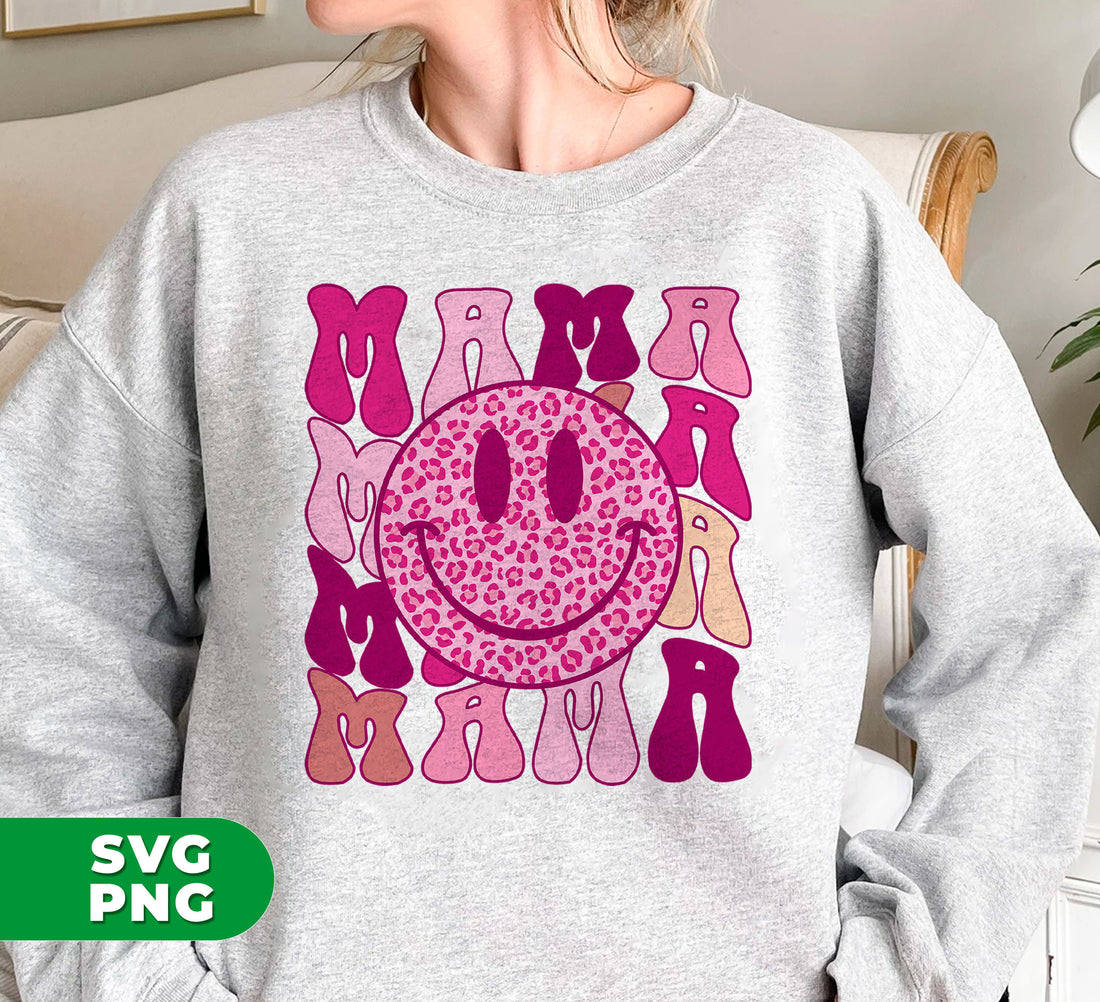 Surprise Mom with a Pink Leopard Groovy Style gift this Mother's Day! Leopard Mama design available as a Png Sublimation digital file. Celebrate the love between mother and child with this unique, trend-setting gift. Perfect for the stylish and modern mom.