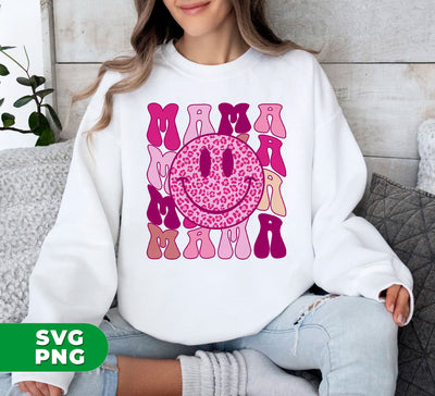 Leopard Mama, Mother's Day Gift, Pink Leopard, Groovy Style, Digital Files, Png Sublimation