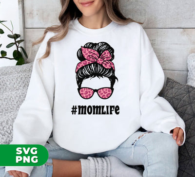 Pink Leopard, Mess Bun Mom, Momlife, Mother's Day Gift, Digital Files, Png Sublimation