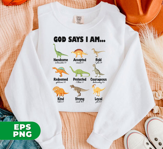 Discover the power of "God Says I Am" with these digital files. Perfect for churches and Christians, these Png Sublimation images are a beautiful reminder of faith and belief. Bring inspiration to your projects with this collection of Bible verses and religious designs.