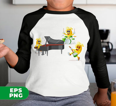 Banana Band, Banana Music Band, Banana Drum, Banana Guitarist, Banana Piano, Digital Files, Png Sublimation