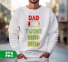 Dad Of Twins, Father's Day Gift, Dad Out Of Battery, Digital Files, Png Sublimation