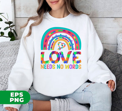 Love Needs No Words, Puzzle Of Love, Pride Month, Digital Files, Png Sublimation