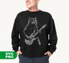 Cat Artist, Cat Guitarist, Love Music, Love Guitar, Music Lover, Digital Files, Png Sublimation