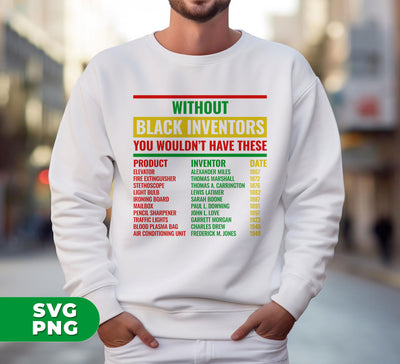 Without Black Inventors, You Wouldn't Have These, Juneteenth Gift, Digital Files, Png Sublimation