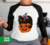 Black Cat On Pumpkin, Happy Halloween, Black Cat Halloween, Digital Files, Png Sublimation