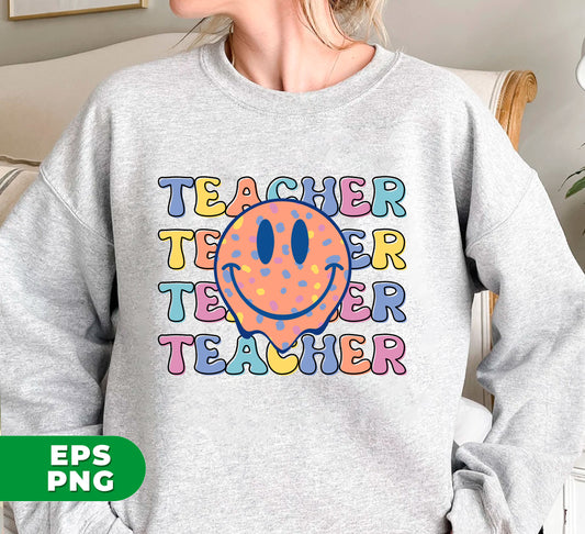 Teacher Gift, Teacher Vibes, Groovy Teacher, Good Teacher, Back To School, Digital Files, Png Sublimation