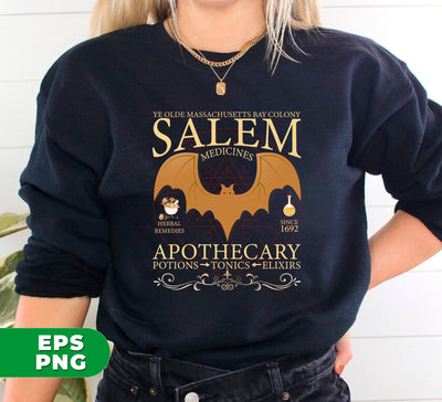 Salem Medicines, Salem Apothecary, Retro Halloween, Salem Witches, Salem 1692, Digital Files, Png Sublimation