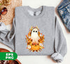 Retro Ghost, Vintage Floral Ghost, Floral Boo, Retro Fall, Vintage Halloween, Fall Halloween, Digital Files, Png Sublimation