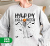 Happy Halloween, Funny Skeleton, Pumpkin Head, Black Bats, Digital Files, Png Sublimation