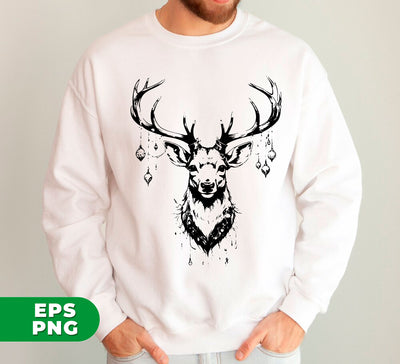 Buck Lover, Merry Christmas, Deer Silhouette, Christmas Gift, Digital Files, Png Sublimation