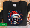 Cool Skull Wear A Red Santa Hat, Christmas Light, Merry Christmas, Digital Files, Png Sublimation