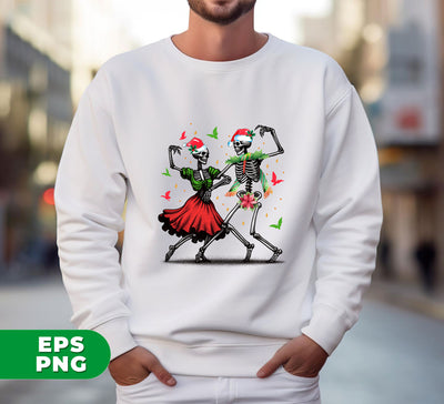 Dancing Couple, Skeleton Couple, Spooky Christmas, Holiday Vibe, Digital Files, Png Sublimation