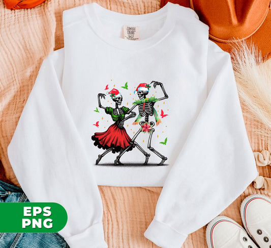 Dancing Couple, Skeleton Couple, Spooky Christmas, Holiday Vibe, Digital Files, Png Sublimation