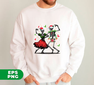 Dancing Couple, Skeleton Couple, Spooky Christmas, Holiday Vibe, Digital Files, Png Sublimation