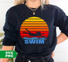 Vintage Woman Swimming, Retro Swimmer, Lady Swimmer Silhouette, Digital Files, Png Sublimation