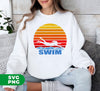 Vintage Woman Swimming, Retro Swimmer, Lady Swimmer Silhouette, Digital Files, Png Sublimation