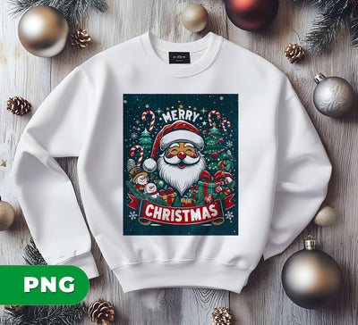 Merry Christmas, Xmas Poster, Santa Face, Xmas Gift, Xmas Tree, Digital Files, Png Sublimation