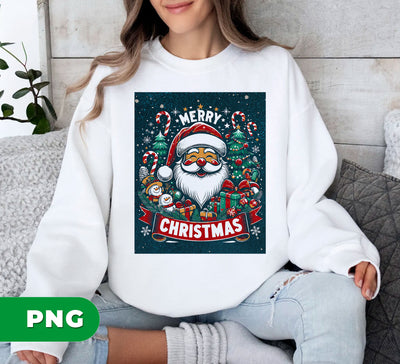 Merry Christmas, Xmas Poster, Santa Face, Xmas Gift, Xmas Tree, Digital Files, Png Sublimation