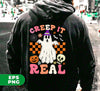 Creep It Real, Groovy Halloween, Cute Boo, Head Pumpkin, Skull, Digital Files, Png Sublimation