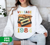 Vintage 1984, Birthday 1984 Retro, Classic 1984, Cassette 1984, Digital Files, Png Sublimation