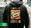 Vintage 1984, Birthday 1984 Retro, Classic 1984, Cassette 1984, Digital Files, Png Sublimation