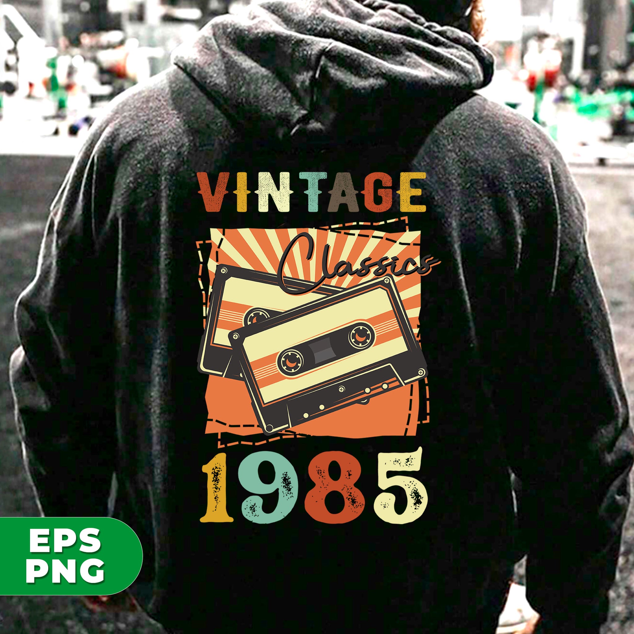 Vintage 1985, Birthday 1985 Retro, Classic 1985, Cassette 1985, Digital Files, Png Sublimation