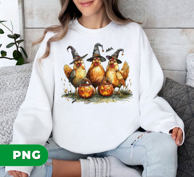 Chicken Witches, Witchens, Happy Halloween, Chicken Halloween, Digital Files, Png Sublimation