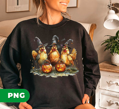 Chicken Witches, Witchens, Happy Halloween, Chicken Halloween, Digital Files, Png Sublimation