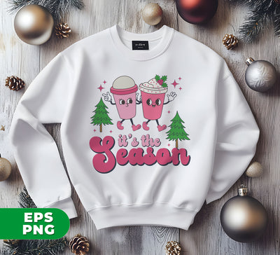 It's The Season, Tis The Season, Pink Christmas, Xmas Cup, Digital Files, Png Sublimation