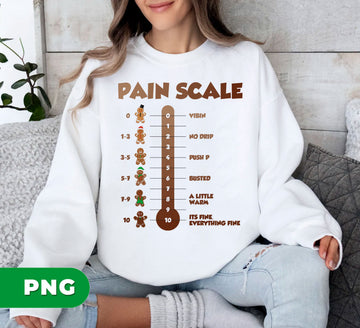 Pain Scale, Pain Scale Gingerbread, Xmas Gift, Xmas Pain Scale, Digital Files, Png Sublimation