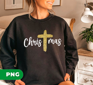 Gold Glitter Christmas Png, Gold Christian, Pastor Gift, Merry Christmas, Trendy Christmas, Digital Files, Png Sublimation