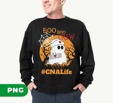 Boo Boo Crew CNA Life Ghost Png, Funny Nurse Halloween Png, Spooky Nurse Ghost Clipart Png, Halloween CNA Sublimation Design PNG File