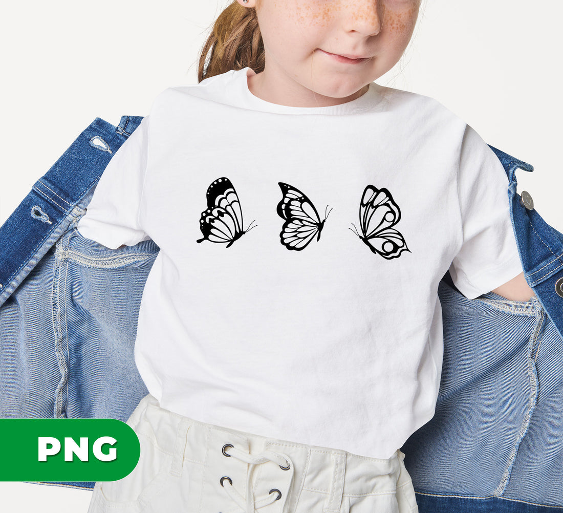 Butterfly Silhouette PNG Bundle, White Butterfly Cut Files For Cricut And Silhouette, Insect Nature Outline Clipart, PNG For Shirts, PNG Sublimation