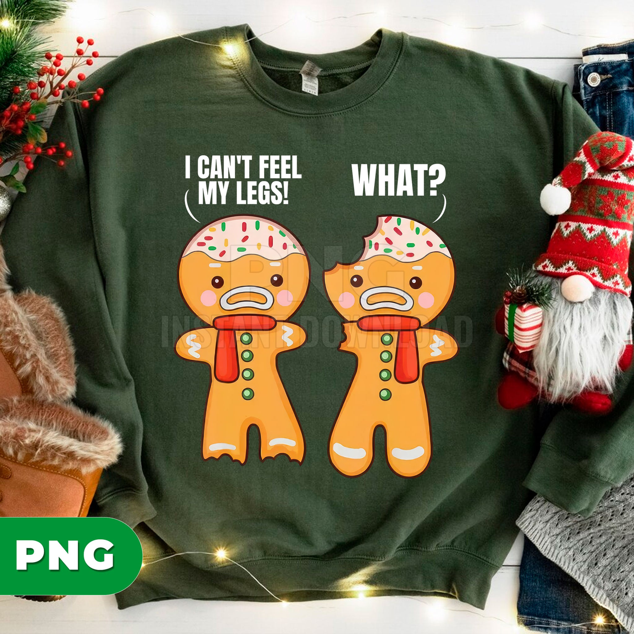 Funny Gingerbread Cookie PNG, Christmas Cookie Clipart, Cute Gingerbread Joke Design, Holiday Baking Humor PNG, Cute Xmas Cookie Art