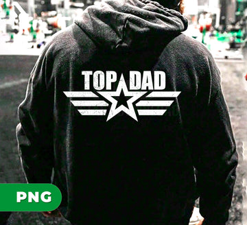 Top Dad Vintage Star Badge PNG, Military Distressed Graphic, Father’s Day Gift Design