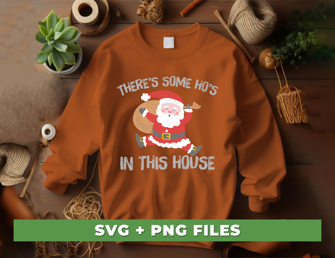 Spread Christmas cheer with this digital download! It includes 5 high-resolution PNG files featuring vibrant images of There's Some Ho's In This House, Cute Santa, and Merry Christmas. Perfect for your next sublimation project!
