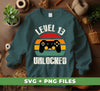 Level 13 Unlocked, Retro Birthday, 13rd Birthday, Gamer Birthday, Digital Files, Png Sublimation